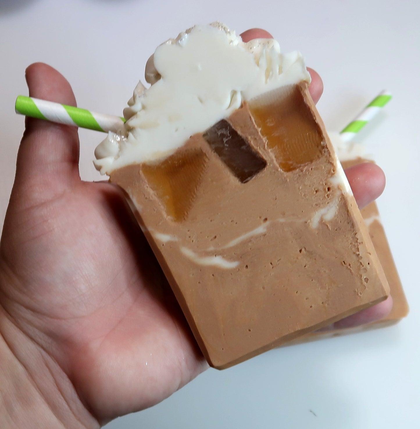 Caramel Coffee Bar Soap With Straw