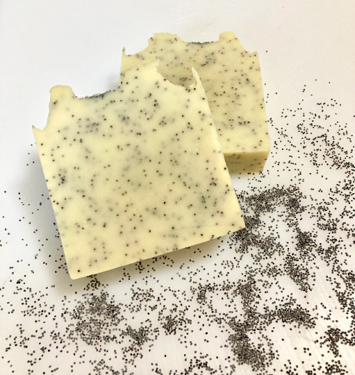 Lemon Poppyseed Moisturizing Exfoliating Face and Body Soap